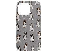 Sweet Border Collies Clever Eyes modello su grigio chiaro Custodia per iPhone 14 Pro Max