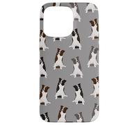 Sweet Border Collies Clever Eyes modello su grigio chiaro Custodia per iPhone 15 Pro Max