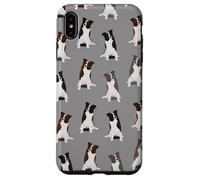 Sweet Border Collies Clever Eyes modello su grigio chiaro Custodia per iPhone XS Max
