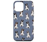Sweet Border Collies Clever Eyes Pattern On Blu Custodia per iPhone 12 Pro Max