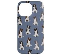 Sweet Border Collies Clever Eyes Pattern On Blu Custodia per iPhone 14 Pro Max