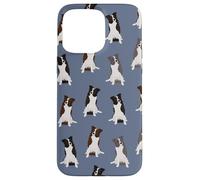 Sweet Border Collies Clever Eyes Pattern On Blu Custodia per iPhone 15 Pro Max