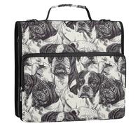 Sweet Boxer Dogs A River 3,8 cm 3 anelli portadocumenti con tracolla multi-tasca per ufficio scuola