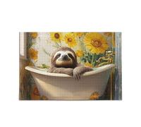 Sweet Bradipo Retro Vasca da Bagno Jigsaw Puzzle di Legno Puzzle Hard Brain Games per Anziani 1000 Piecing