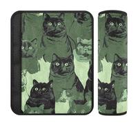 Sweet British Cats Green 2 pz cintura di sicurezza tracolla pad protegge collo e spalle per borsa accessori para carro
