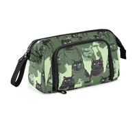 Sweet British Shorthair Cats Green Pen Case Grande Capacità Astuccio Scuola con Scompartimento Forniture scolastiche per ragazze adolescenti per bambini asilo