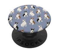 Sweet Bull Terrier Dreams Mini modello di toro in azzurro cielo PopSockets PopGrip Adesivo
