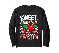 Sweet But Twisted Camicia Uomo Donna Bambini Natale Candy Cane Maglia a Manica