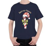 Sweet But Twisted Candy Cane Santa Hat - Maglietta per bambini, blu navy, 152