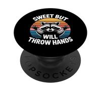 Sweet But Will Throw Hands Attitude Personality Sassy - PopSockets PopGrip Adesivo