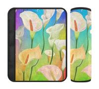 Sweet Calla Lily Flower Rainbow 2 Pack Car Seat Strap Covers Stop cintura di sicurezza taglio nel collo per Auto funda para cinturón de carro