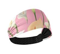 Sweet Calla Lily Flower Rosa Raffreddamento fascia titolare organizzatore Fascia elastica per le donne per Yoga Corsa Tennis Yoga