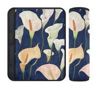 Sweet Calla Lily Flower - Set di 2 cuscinetti per cintura di sicurezza per auto, colore: Blu marino Più comfort guida per SUV funda para cinturón de carro