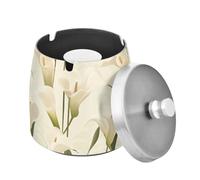 Sweet Calla Lily, posacenere per sigari in acciaio inox neutro, antivento, senza fumo, con coperchio, per interni ed esterni, resistente, per decorare il patio