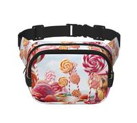 Sweet Candy Sfondo Marsupio Marsupio Piccolo Moda Crossbody Marsupio Leggero Sling Chest Bag Marsupio Per Donne Uomini Corsa Allenamento Escursionismo Viaggi