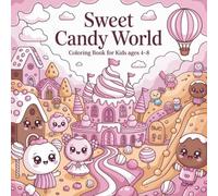 Sweet Candy World Coloring Book For Kids Ages 4-8: Fun and Easy Candy-Themed Coloring Pages Featuring Cupcakes, Lollipops, Donuts, Ice Creams and Other Sweet Treats for Creative Kids