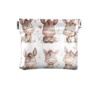 Sweet Capybara - Portafoglio da donna, in pelle, piccolo, con cambio unico, per ragazze e signore, colore: bianco, Bianco asino, 1 size, moderno