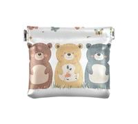 Sweet Capybara - Portafoglio da donna, in pelle, piccolo, con cambio unico, per ragazze e signore, colore: bianco, Chic Bears Bianco, 1 size, moderno