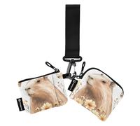 Sweet Capybara White_51198_1 - Portafoglio doppio da polso, da donna, sottile, piatto, portamonete, con cinturino da polso, per uomo e donna, 2 pezzi, Multicolore, 4.13"(L) x 3.5"(W), Accessorio da