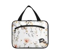 Sweet Chickadee Birds White Hanging Makeup Bag Grande Viaggio con gancio, Designer Unisex Medicina Bag per Viaggiare Donne Viaggiare bolso de para Mujer L
