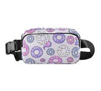 Sweet Donut - Marsupio da donna impermeabile, grande, con grazioso marsupio a forma di ciambella, 20,3 x 13,5 x 5,8 cm, divertente, carino, pastello, 20,3 x 13,5 x 5,8 cm, divertente e carino