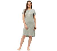 Sweet Dreams Camicia da notte casual da donna, in cotone, lunghezza al ginocchio, verde marino, M