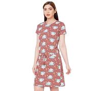 Sweet Dreams Camicia da notte da donna girocollo a maniche corte in jersey di cotone, Twilight Rose, Medium