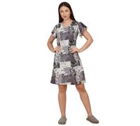 Sweet Dreams Camicia da notte da donna in rayon midi, grigio, M