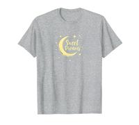 Sweet Dreams Luna Stelle Maglietta, Uomo, Grigio Melange, XL