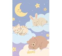 Sweet Dreams Notebook: Bear, Kitten and Bunny Sleeping Under the Moon on Purple Cover | Lined Paperback Notebook 120 Pages | Pocket Size 4 x 6 Inches