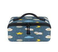 Sweet Dreams - Trousse da viaggio con pecora, portatile, divertente, impermeabile, aperta, piatta, per articoli da toeletta e cosmetici, organizer da viaggio per donne e uomini