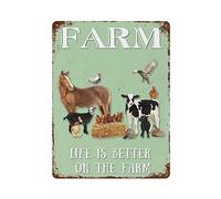 Sweet Farm Life Is Better on The Farm Targa in metallo Targa in metallo retrò Pittura in ferro Poster in latta Targa Room Decor Cucina Bagno Farm Club Bar Cafe Shop Men Cave Home Wall Decor Idee regal