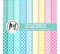 Sweet Gingham Scrapbook Paper: Bright Plaids Collage Papers, Colorful Gingham Craft Paper for DIY Card Making, Scrapbooking, Junk Journaling, Mixed ... Arts and Crafts for Kids, 8.5 x 8.5 inch