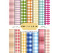 Sweet Gingham Scrapbook Paper Collection: 84 Double-Sided Pages · 8.5 x 11 Inch Scrapbook Paper Pad with Pastel Gingham, Plaid, Checks & Vintage Coquette Patterns