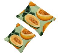 Sweet Hami Melon-1486 - Astuccio impermeabile per il trucco, portatile, idea regalo da donna, 2 pezzi, Multicolore 10., A：7.1x5.8in/18x14.8cm，B:4.7x4.5in/12x11.5cm