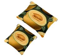 Sweet Hami Melon-1486 - Astuccio impermeabile per il trucco, portatile, idea regalo da donna, 2 pezzi, Multicolore 05, A：7.1x5.8in/18x14.8cm，B:4.7x4.5in/12x11.5cm