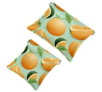 Sweet Hami Melon-1486 - Astuccio impermeabile per il trucco, portatile, idea regalo da donna, 2 pezzi, Multicolore 03, A：7.1x5.8in/18x14.8cm，B:4.7x4.5in/12x11.5cm