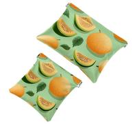 Sweet Hami Melon-1486 - Astuccio impermeabile per il trucco, portatile, idea regalo da donna, 2 pezzi, Multicolore 02, A：7.1x5.8in/18x14.8cm，B:4.7x4.5in/12x11.5cm