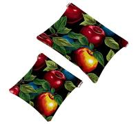 Sweet Hami Melon-1508 - Trousse per cosmetici, impermeabile, portatile, senza cerniera, 2 pezzi, Multicolore 09, A：7.1x5.8in/18x14.8cm，B:4.7x4.5in/12x11.5cm