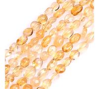 Sweet & Happy Girl's Store, filo di perline di forma irregolare 6 x 8 mm, lunghezza 38 cm, per la creazione di gioielli, Citrine Beads