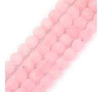 Sweet & Happy Girl's Store SHGbeads - Perline rotonde sfuse in cristallo di quarzo rosa opaco opaco, 8 mm, per la creazione di gioielli fai da te, 38,1 cm