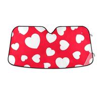 Sweet Heart - Parasole per parabrezza auto, colore rosso solido, blocca il calore e i raggi UV del sole, mantiene il veicolo fresco, 140 x 80 cm