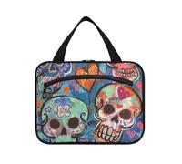 Sweet Heart Sugar Skulls Hanging Mens Toiletry Borsa da viaggio con gancio, accessori di design Borsa per il trucco per viaggiatore Vacanza bolso para maquillaje L