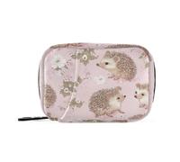 Sweet Hedgehog - Sacchetti per pillole da viaggio rosa riutilizzabili con scomparti staccabili, organizer per pillole medicinali per portafoglio