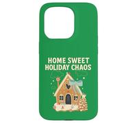 Sweet Holiday Chaos Gingerbread House Funny Natale Custodia per iPhone 15 Pro