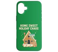 Sweet Holiday Chaos Gingerbread House Funny Natale Custodia per iPhone 16 Plus