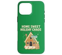 Sweet Holiday Chaos Gingerbread House Funny Natale Custodia per iPhone 16 Pro Max
