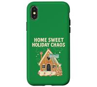 Sweet Holiday Chaos Gingerbread House Funny Natale Custodia per iPhone X/XS
