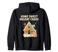 Sweet Holiday Chaos Gingerbread House Funny Natale Felpa con Cappuccio