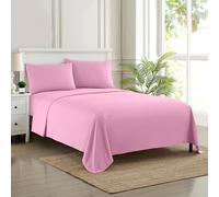 Sweet Home Collection 1808 Thread Count Sheet Soft Egyptian Quality Brushed Microfiber Set di Biancheria da Letto di Lusso Piatto, Lenzuolo con Angoli, 2 federe, Microfibra, Rosa, King, 4 unità